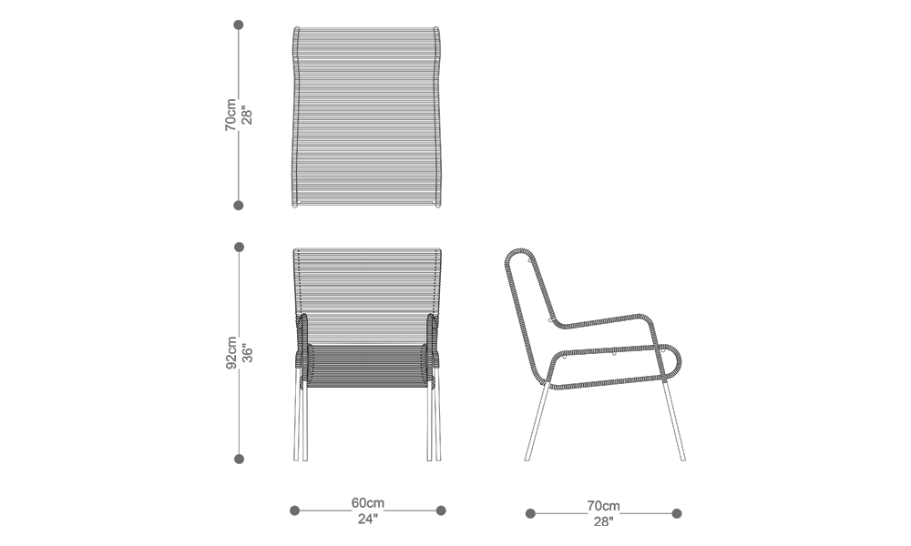 Image of the main dimensions of the product
